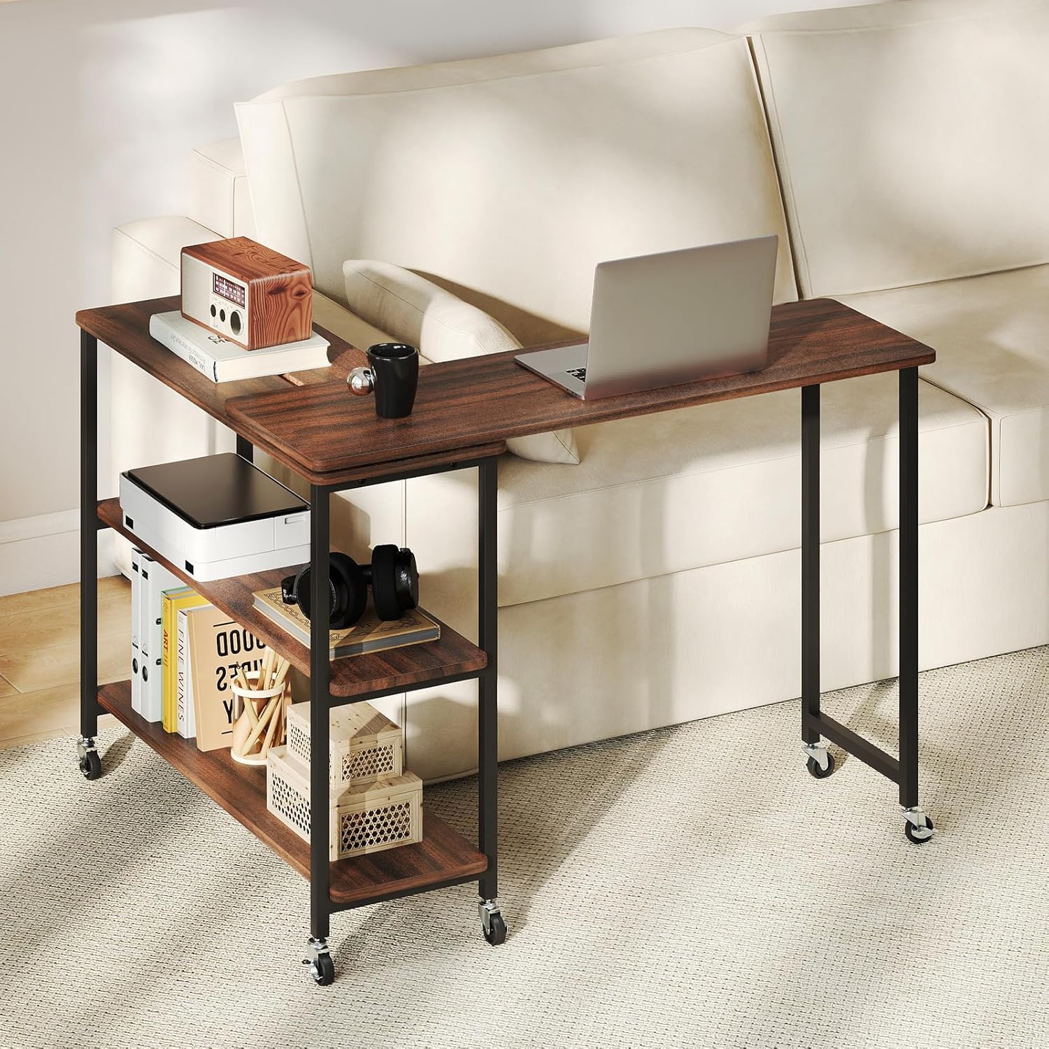 Desk Setup Laptop - 360 ° Draaibare bijzettafel met 2-laags