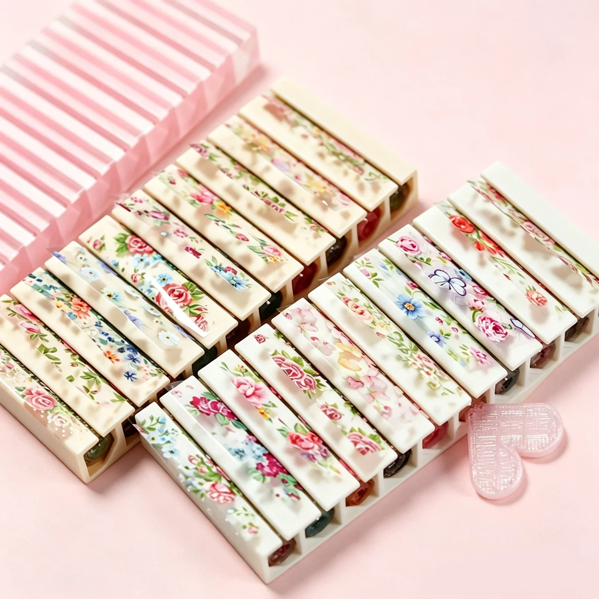 Desk Setup Organization - Draagbare opbergdoos voor nagelstickerfolie met 10