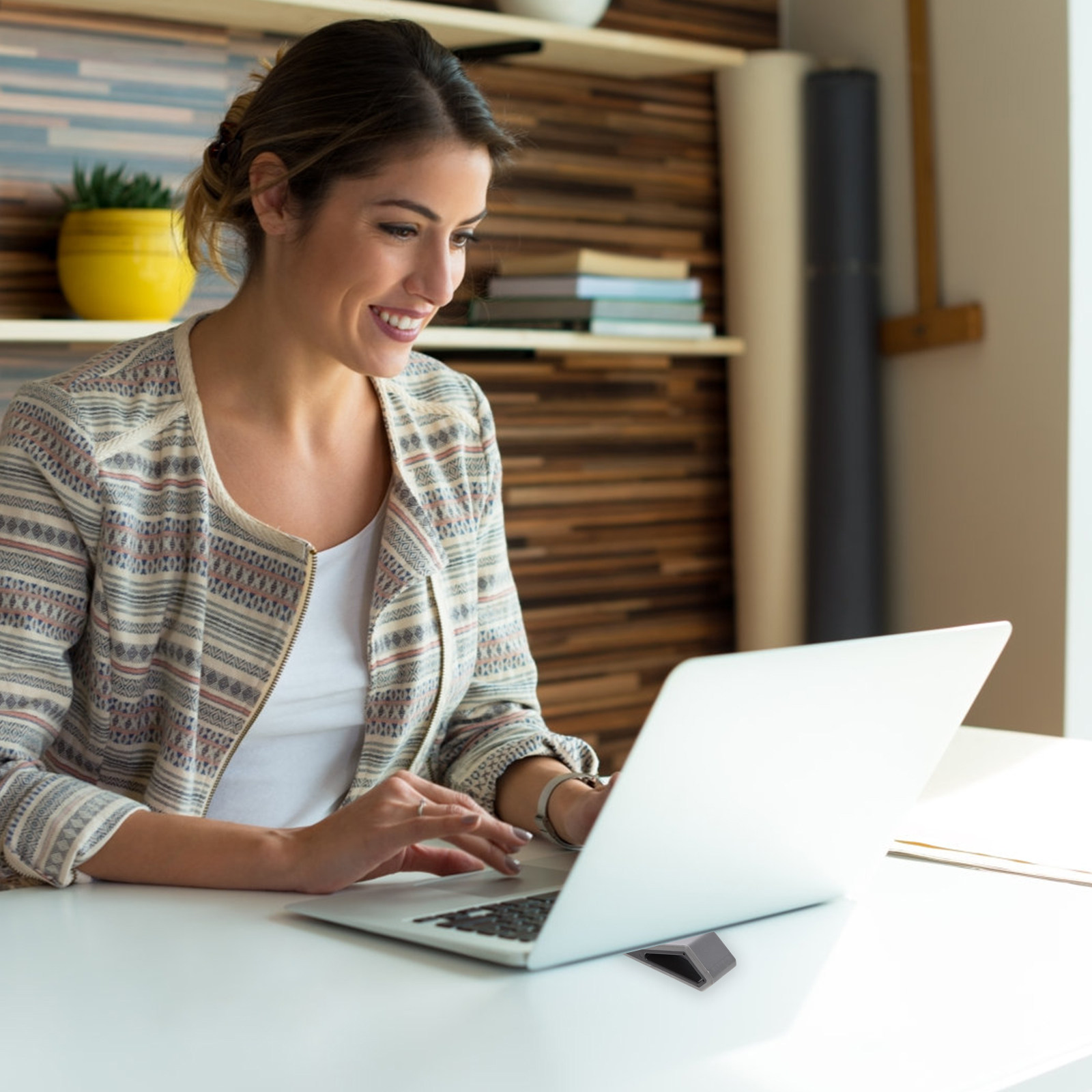 Desk Setup Laptop - 2-delige laptopstandaard, notebookverhoger, verstelbare hoogteondersteuning voor