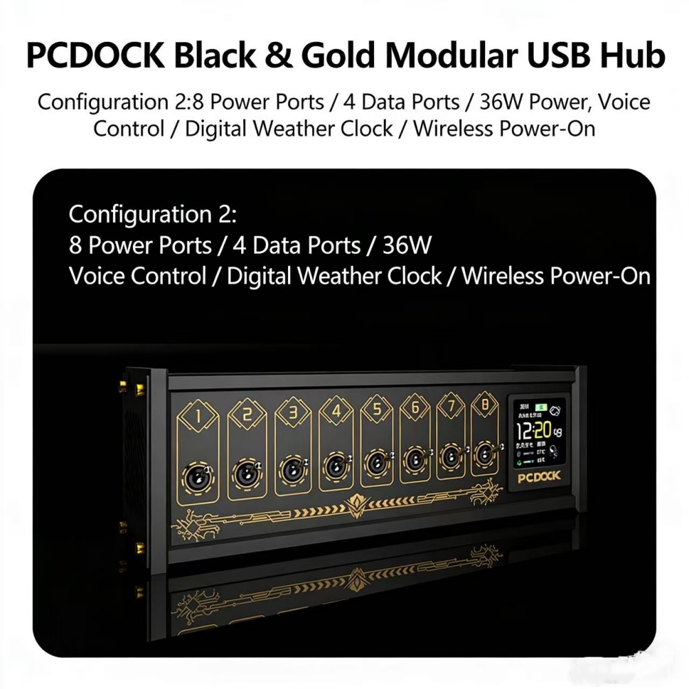 Desk Setup Laptop - PCDOCK USB-desktop-stroomstrip met schakelaar, draadloze aan/uit-knop,