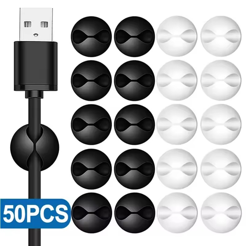 Desk Setup Organization - 5/50 Stuks Desktop Muur Kabel Clips
