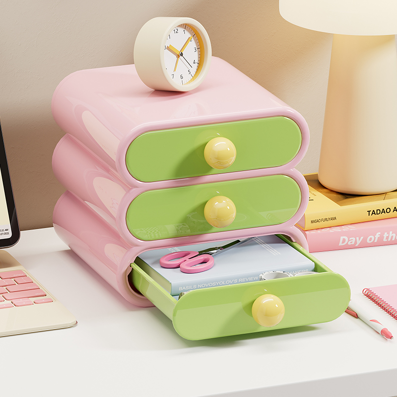 Desk Setup Organization - Uforu Dopamine bureau-organizer, 3-laags lade-opbergdozen, multifunctionele