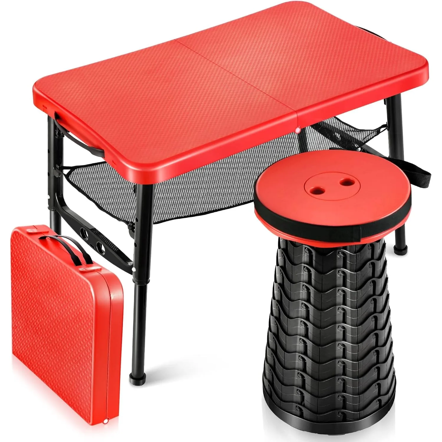 Desk Setup Laptop - Intrekbare klaptafel en krukset Draagbare camping
