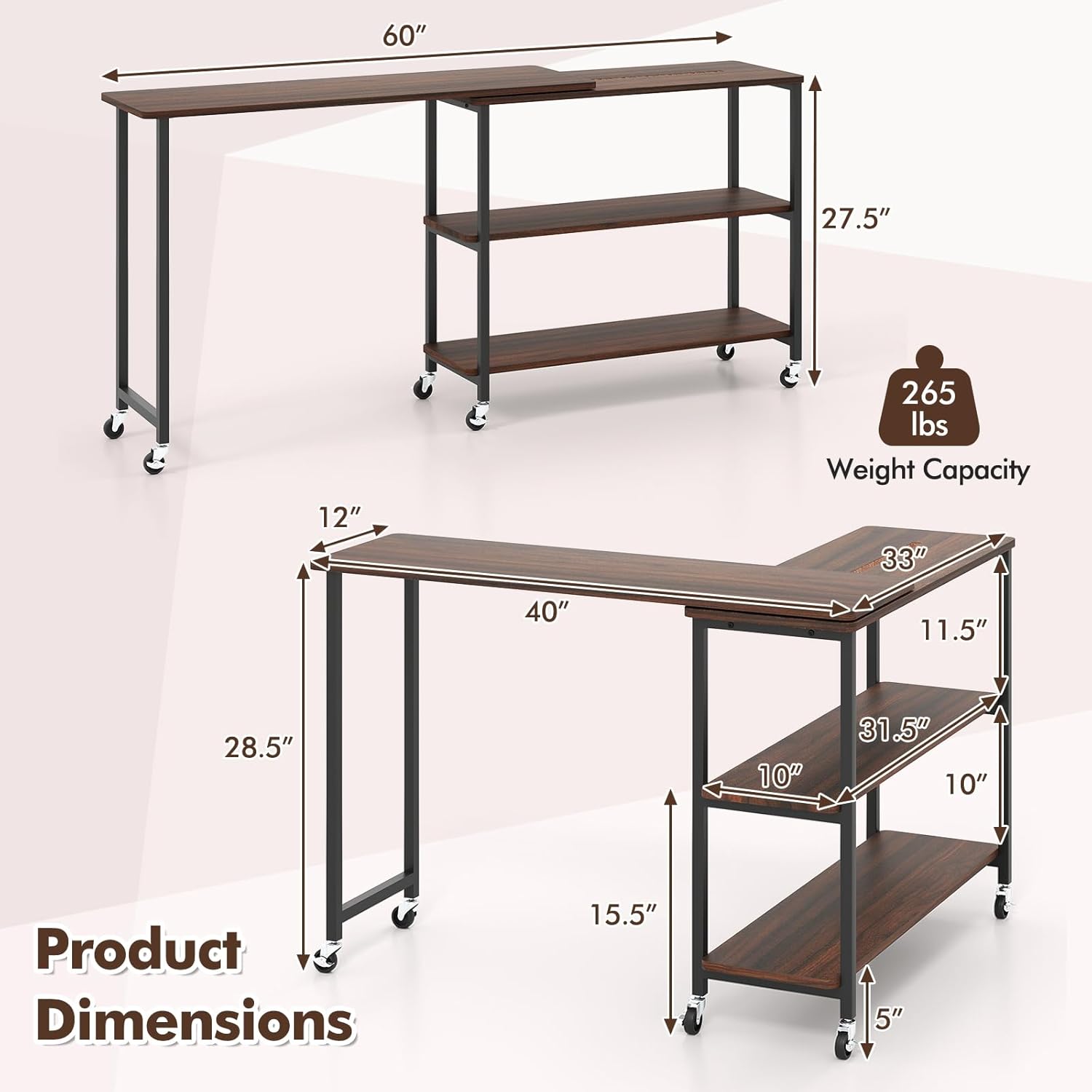 360 °   Draaibare bijzettafel  - Desk Setup Laptop recensie en prijs