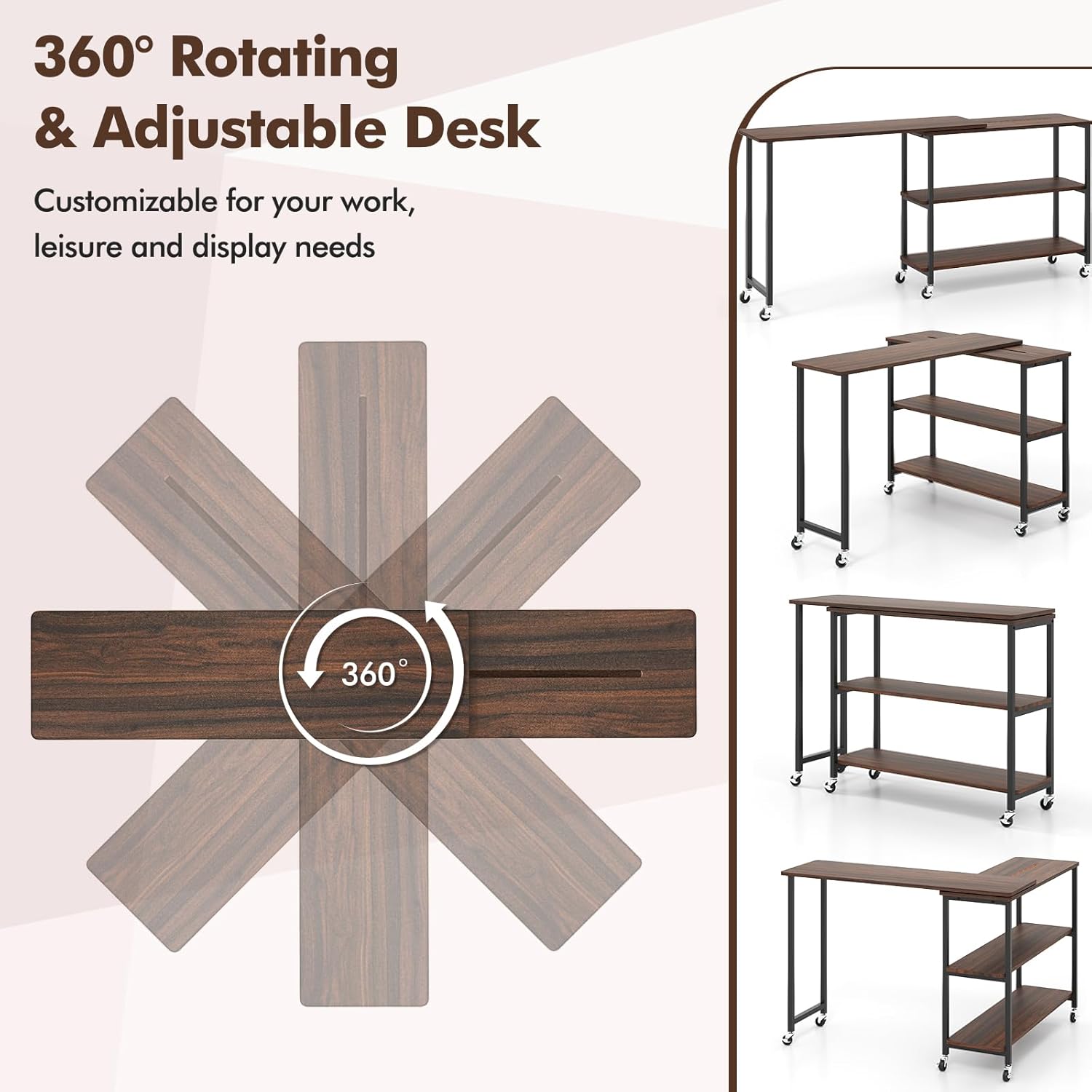 360 °   Draaibare bijzettafel  - Desk Setup Laptop recensie en prijs