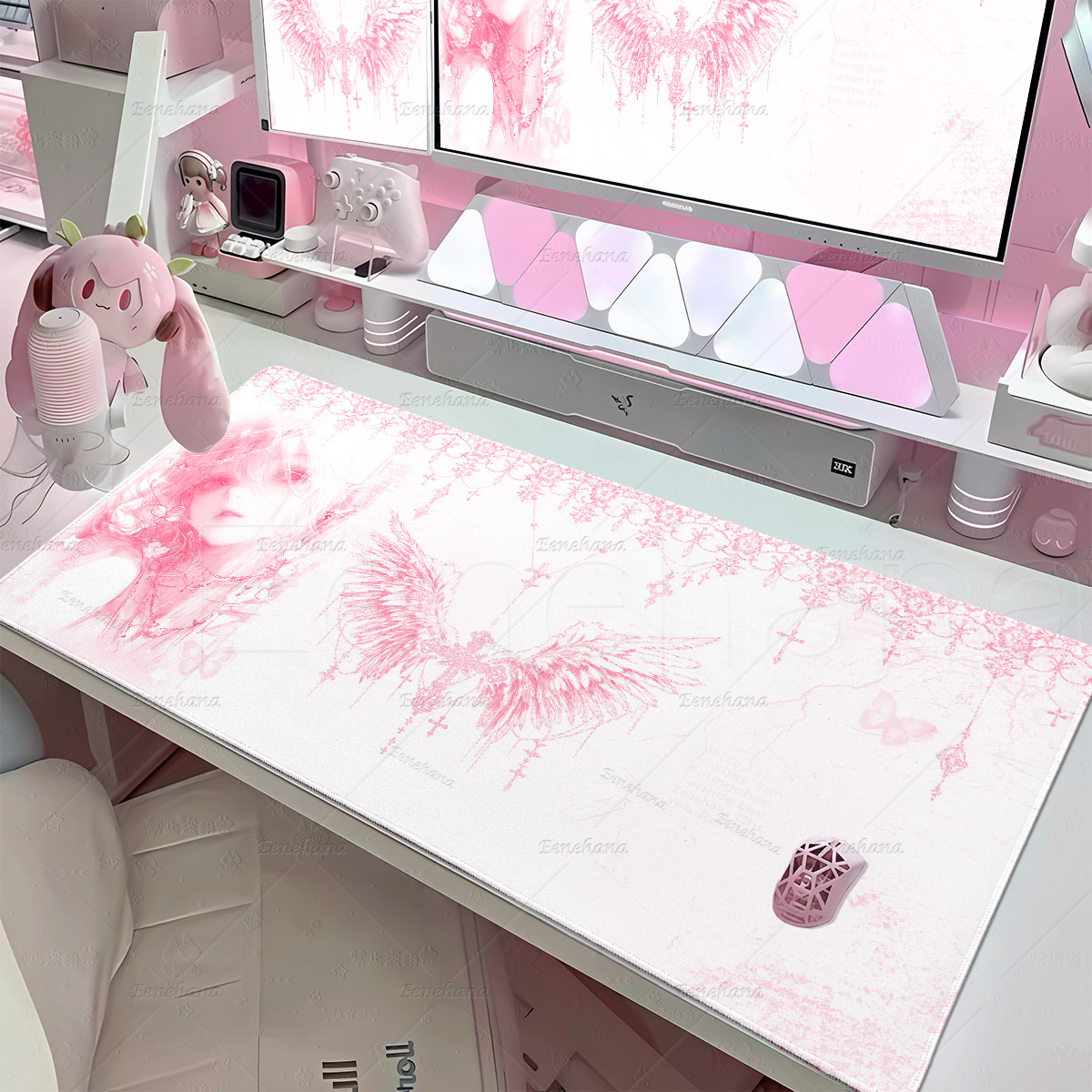 Angel Girls Muismat Bule Roze  - Desk Setup Pegboard recensie en prijs