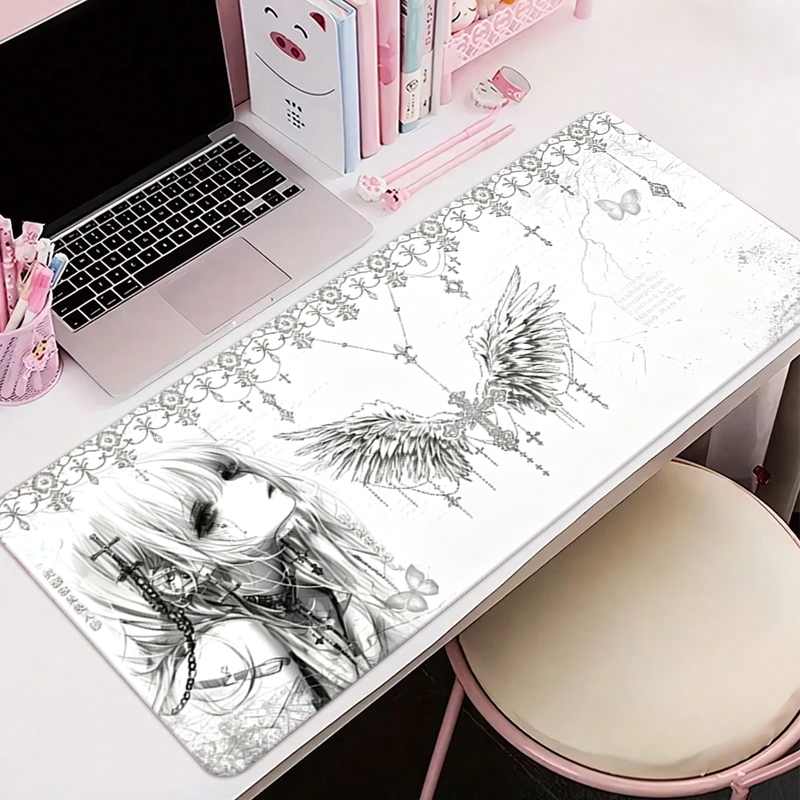 Leren muismat Zwart Wit Anime  - Desk Setup Cozy recensie en prijs