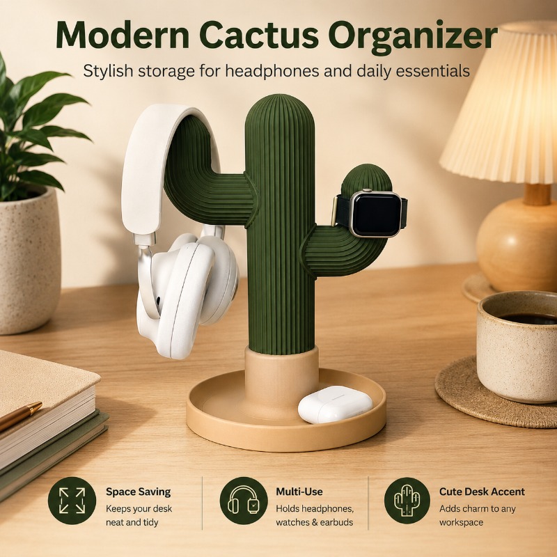 Minimalistische Cactus Headset - Desk Setup Organization recensie en prijs